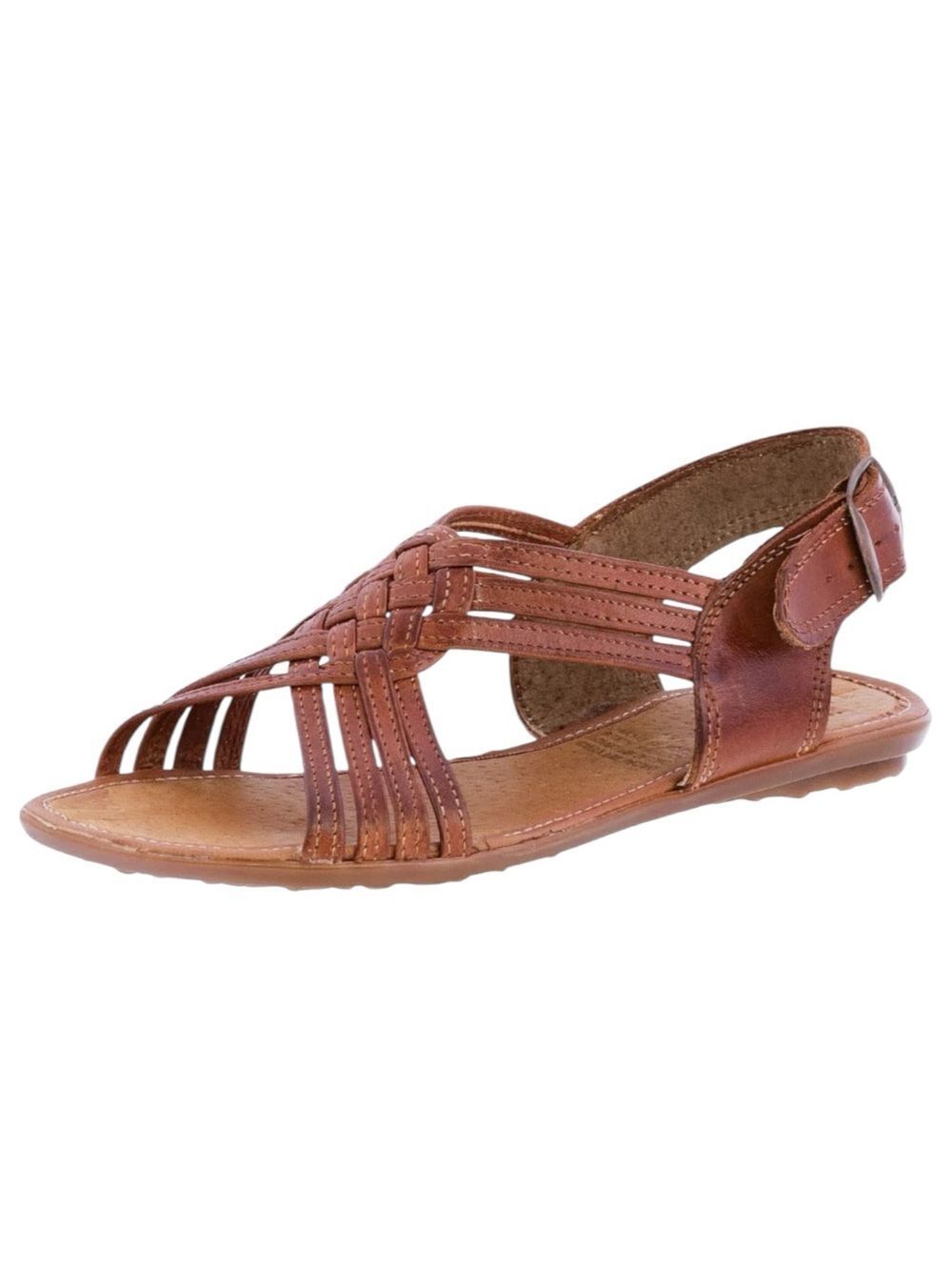 Handmade Mexican Huaraches Tan Genuine Leather Strappy Sandal Size 6.5